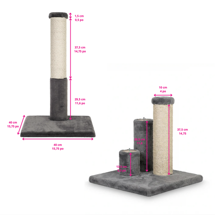 Noba Evolution - 4 in 1 Scratching post - Grey Faux Fur