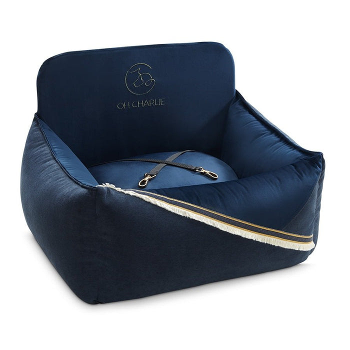 Oh Charlie Dog Car Seat Bed Allure-Dog Car Seat-Oh Charlie- Silver Circle Pets
