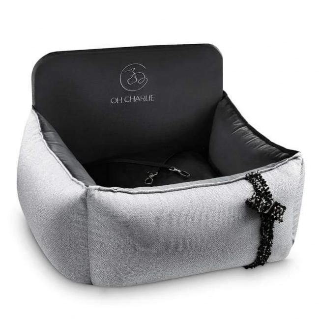 Oh Charlie Dog Car Seat Bed Elite-Dog Car Seat-Oh Charlie- Silver Circle Pets