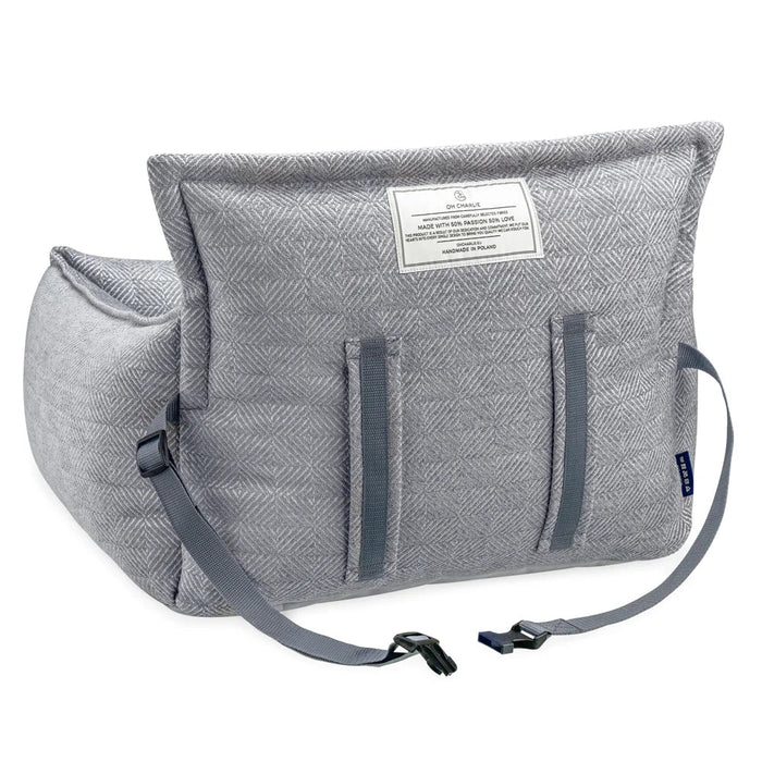 Oh Charlie Dog Car Seat Bed Florence-Dog Car Seat-Oh Charlie- Silver Circle Pets