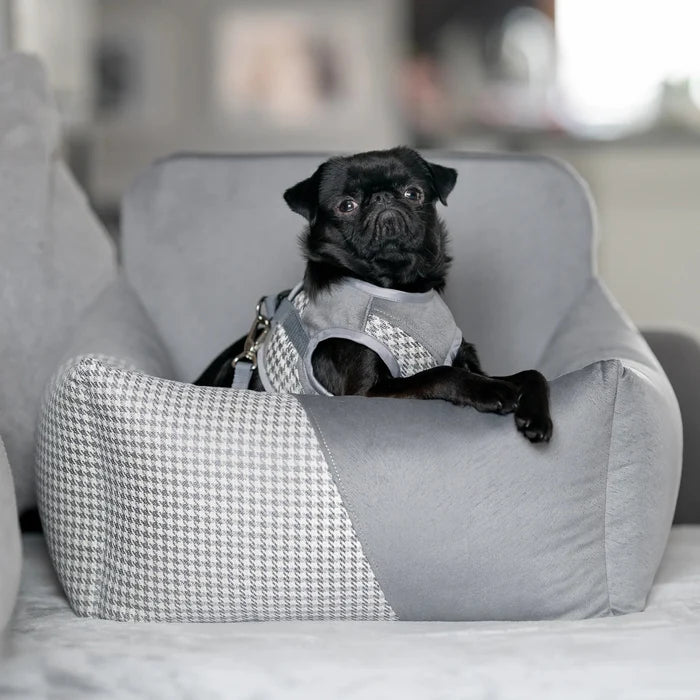 Oh Charlie Dog Car Seat Modern Finessa-Dog Car Seat-Oh Charlie- Silver Circle Pets