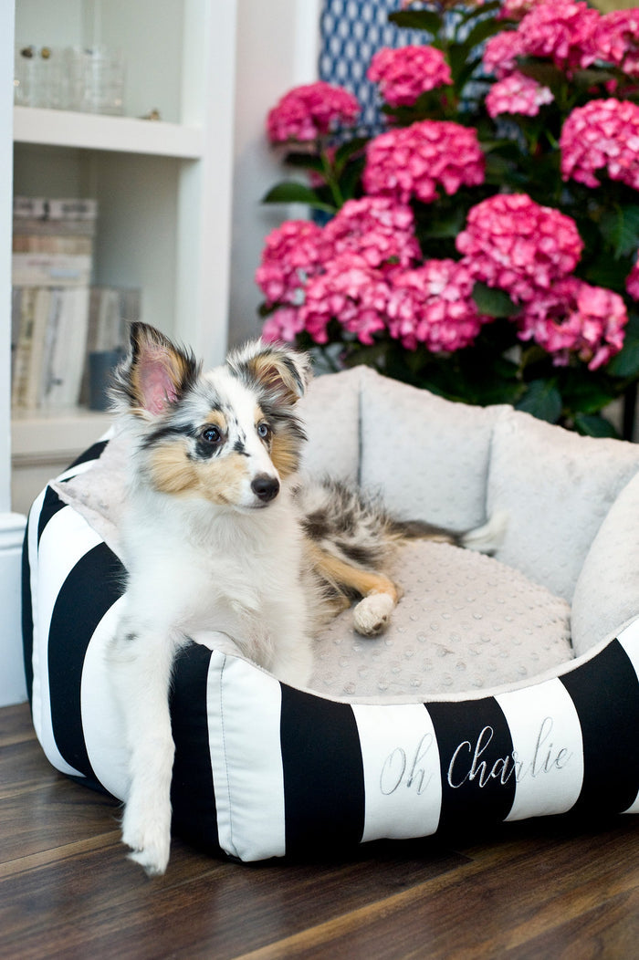 Oh Charlie Round Dog Bed Lisbon-Dog Bed-Oh Charlie- Silver Circle Pets