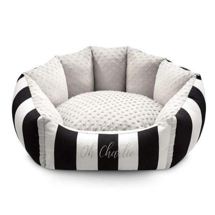 Oh Charlie Round Dog Bed Lisbon-Dog Bed-Oh Charlie- Silver Circle Pets