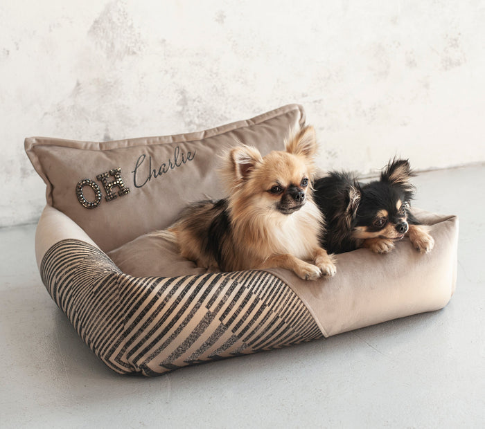 Oh Charlie Square Dog Bed Devine-Dog Bed-Oh Charlie- Silver Circle Pets