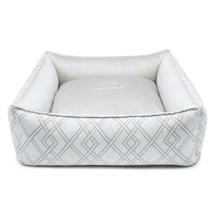 Oh Charlie Square Dog Bed Tivoli Deluxe-Dog Bed-Oh Charlie- Silver Circle Pets