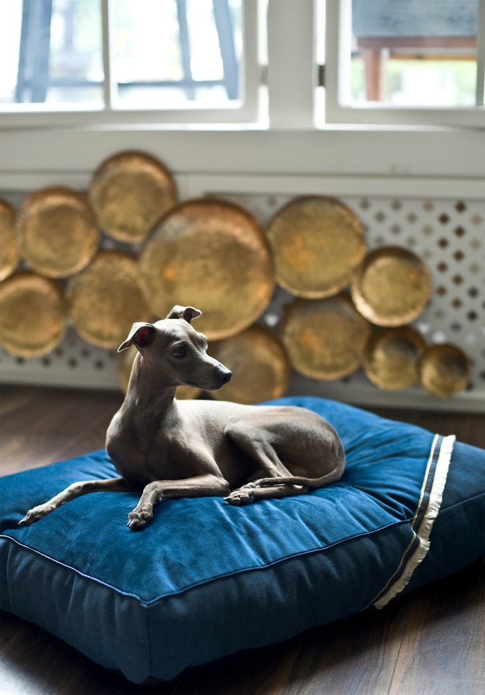 Oh Charlie Square Dog Pillow Allure-Dog Bed-Oh Charlie- Silver Circle Pets