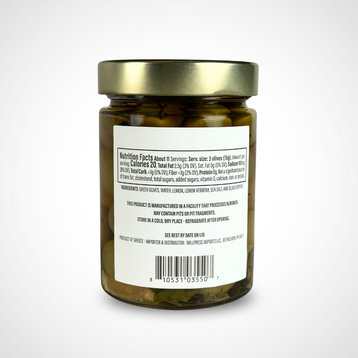 Pitted Green Athenos Olives with Lemon and Peppercorns