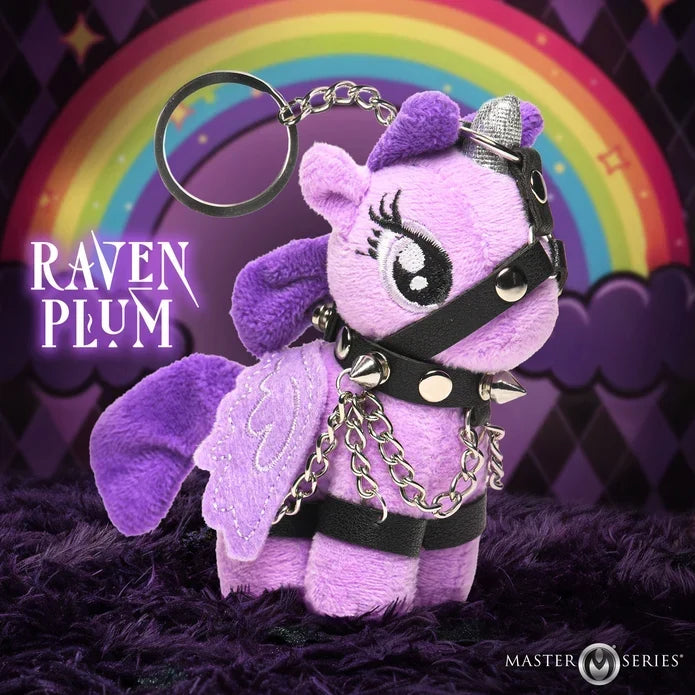 Raven Plum Bondage Pony Keychain