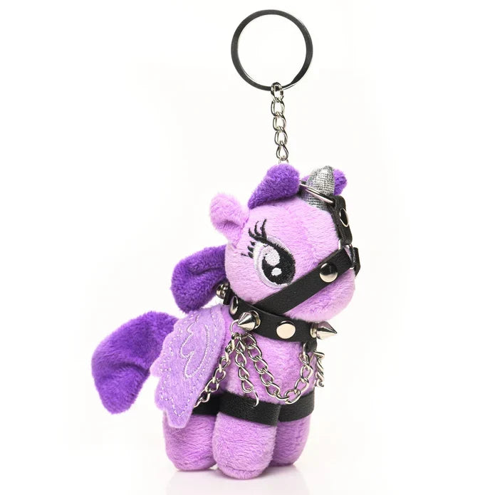 Raven Plum Bondage Pony Keychain