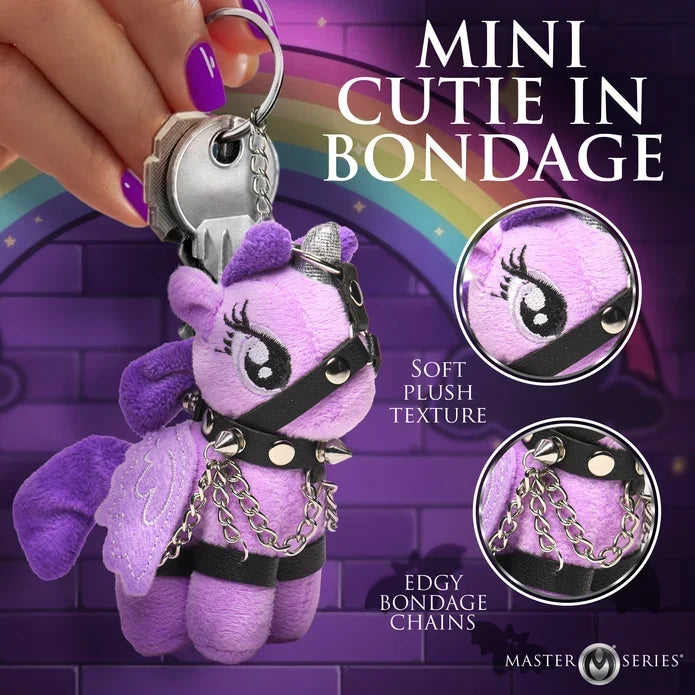 Raven Plum Bondage Pony Keychain