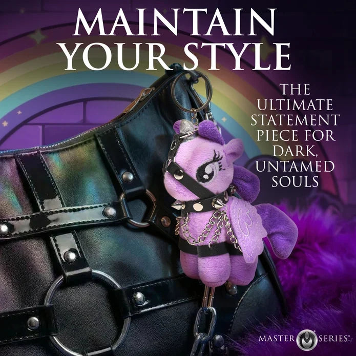Raven Plum Bondage Pony Keychain