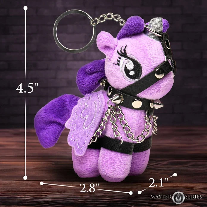Raven Plum Bondage Pony Keychain