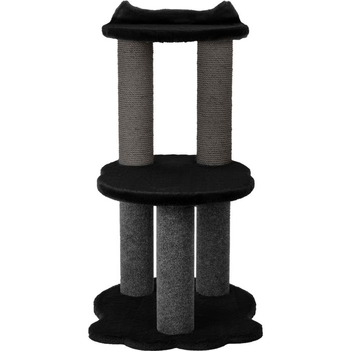 Relaxation - 2-Level Cat Tree - Black Faux Fur
