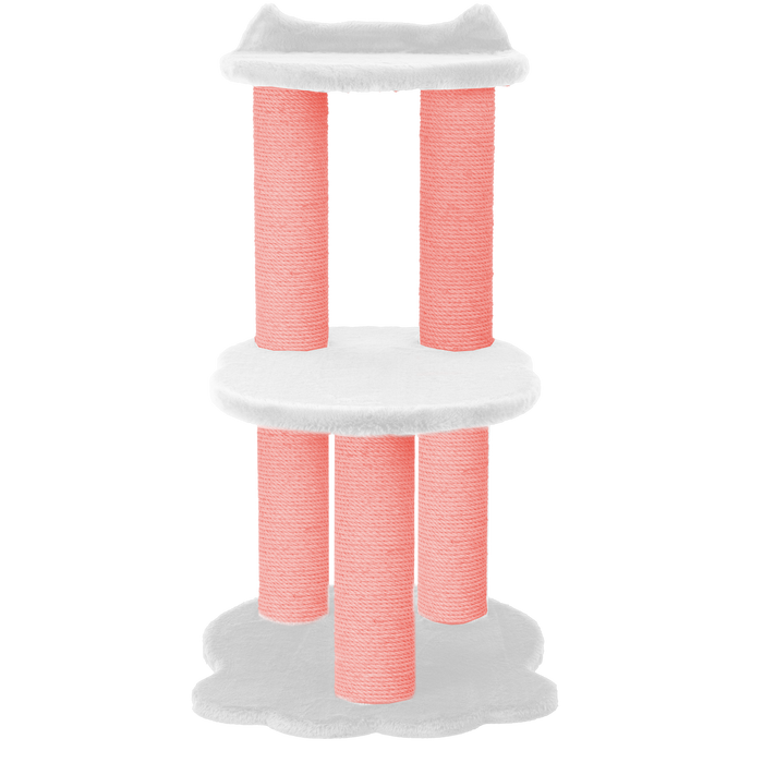 Relaxation - 2-Level Cat Tree - White Faux Fur