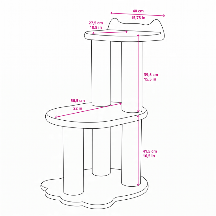 Relaxation - 2-Level Cat Tree - White Faux Fur
