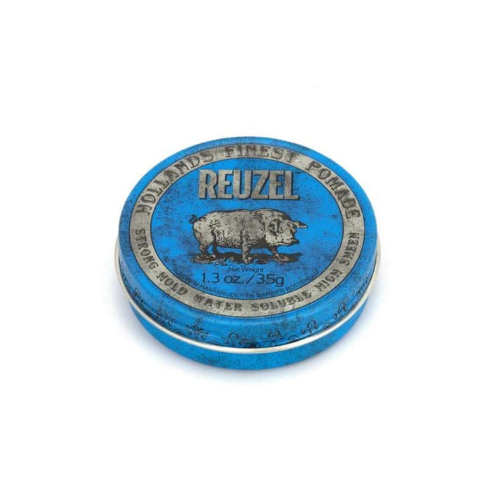 Reuzel Blue Strong Hold High Sheen Pomade (Size Options) Pomades Reuzel 35g