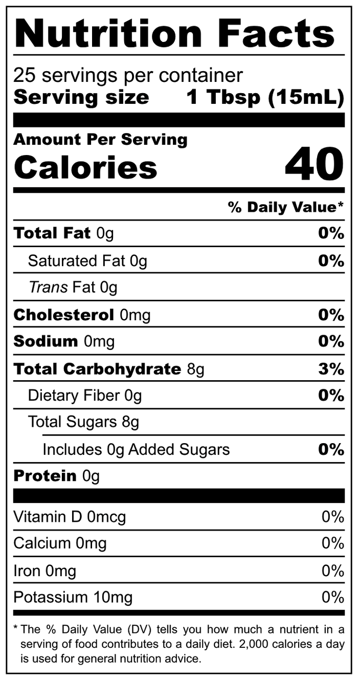 AllSpice Rhubarb White Balsamic Vinegar Nutrition Information