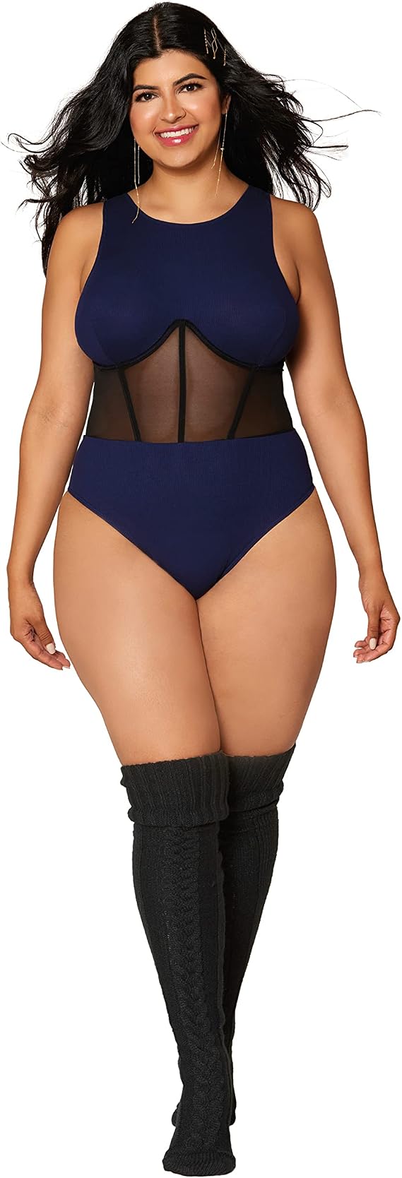 Rib Knit Corset Teddy