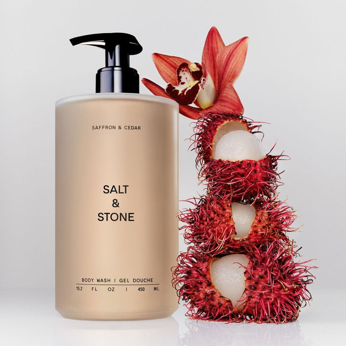 Salt & Stone Body Wash - Saffron & Cedar (450ml) Body Wash Salt & Stone