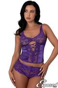 Satin Petals Bustier Set