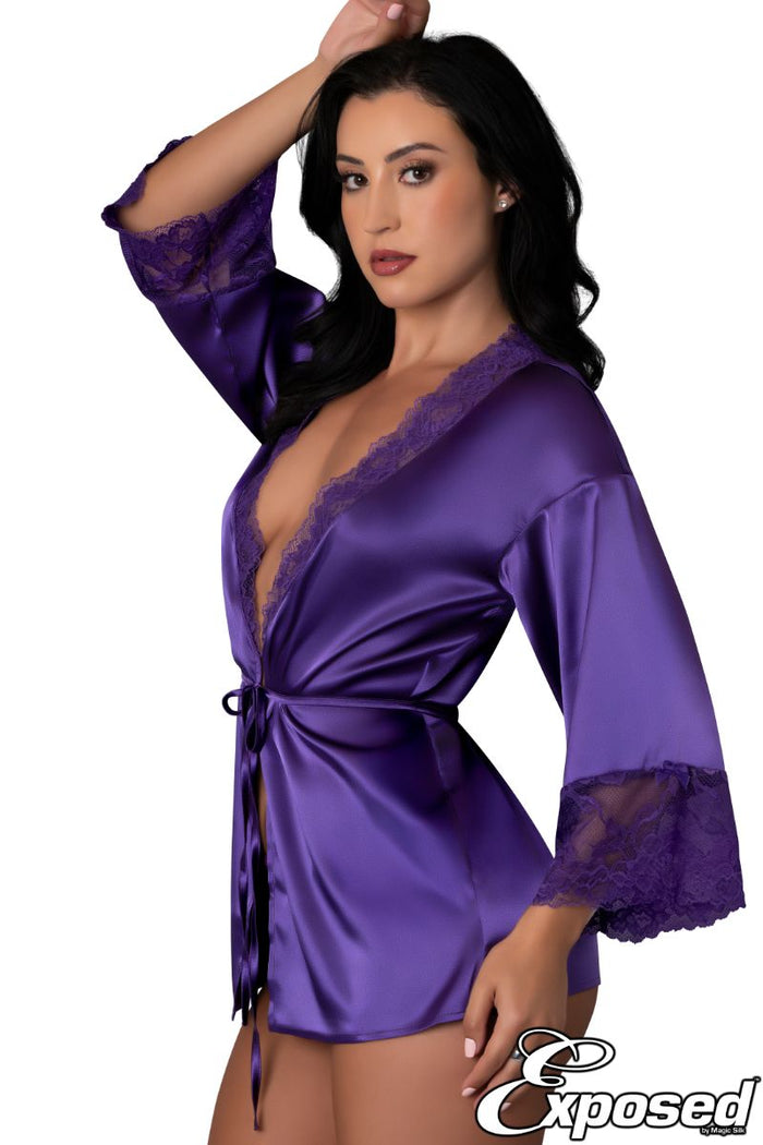 Satin Petals Robe