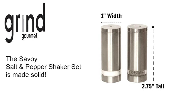 Savoy Stainless Steel Salt & Pepper Shakers