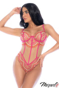 Sheer Lace Pink Teddy