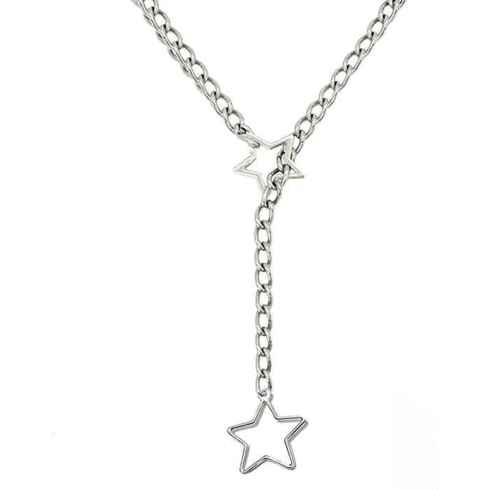 Star O-Ring Slip Choker Chain (Silver)