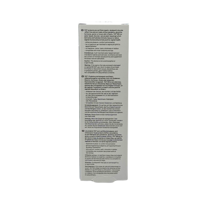 YES WB Water Based Organic Lubricant